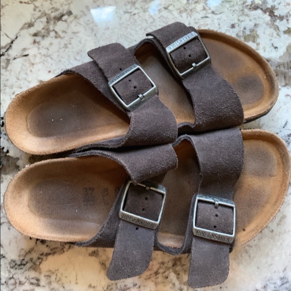 Brown Suede Birkenstocks, Size 37